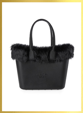 Shopper bag with fake fur