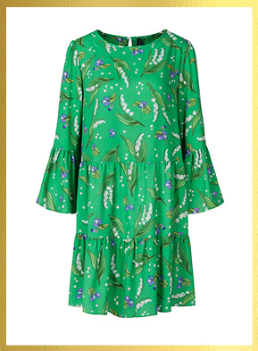 Dress with lily of the valley print