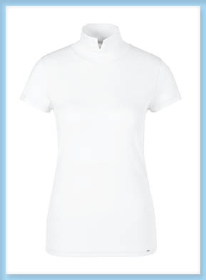Cotton T-shirt with stand-up collar