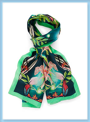 Silk scarf with flower print