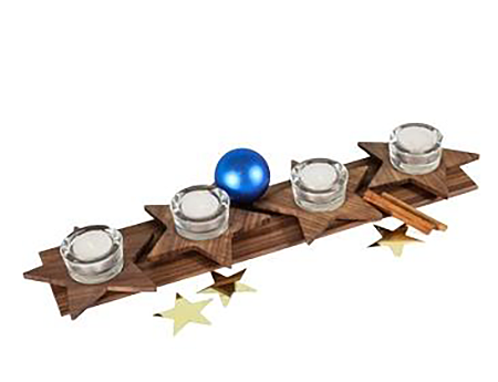 Advents-Teelichthalter aus Holz