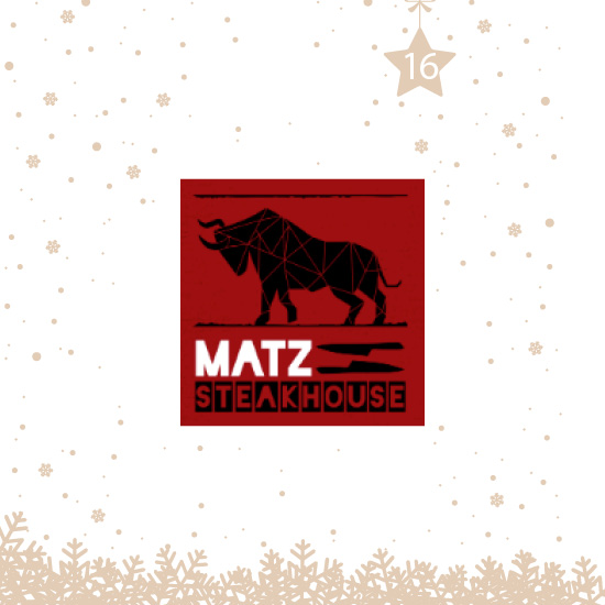 Hinter dem heutigen Türchen wartet ein Gutschein im Wert von 30 Euro von unserem Vorteilspartner MATZ Steakhouse auf Sie.